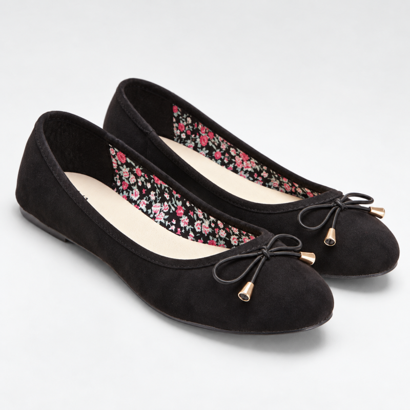 Bow Ballet Flats for Women by BPC Collection, Black, Size 36