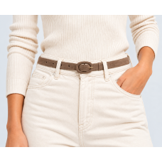 Thin Velvet Belt for Women by Bonprix, Beige