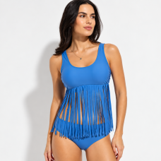 Two-Piece Swimsuit for Women Bonprix, Blue with Long Fringe
