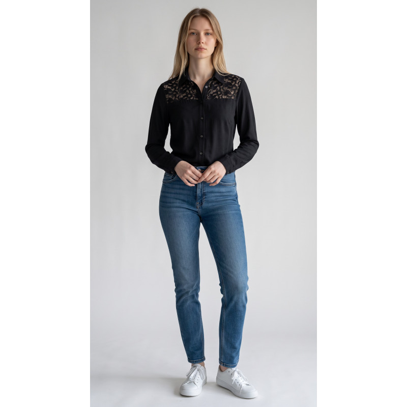 Button-Up Shirt with Lace for woman, size 38