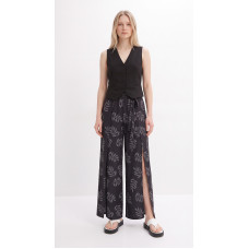Wide leg trousers for woman, Rainbow, Black