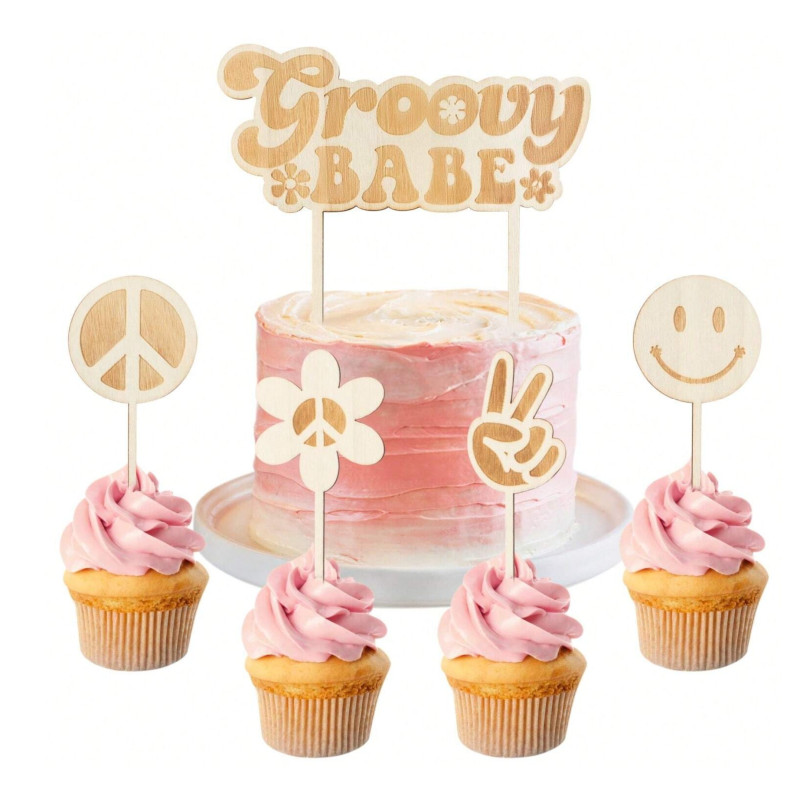 Groovy Babe -kakun koristesetti – 5 kpl