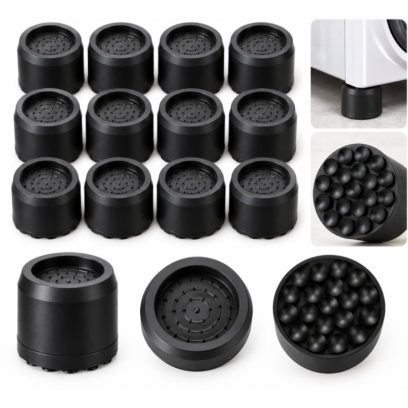 Universal anti-vibration and anti-slip pads for washing machines and furniture legs (shock absorbers), Ezprotekt EU-2111 – 12 pcs.