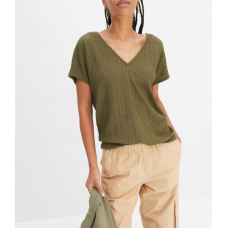 Crepe t-shirt for woman, Rainbow, Green