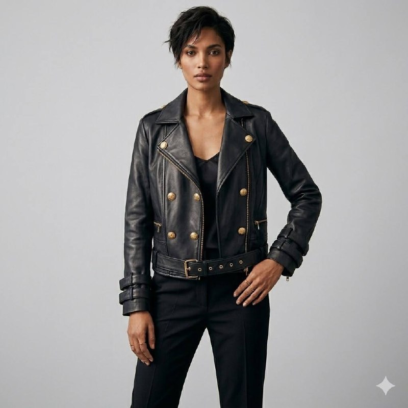 Forget Me Not Black Faux Leather Jacket, size M