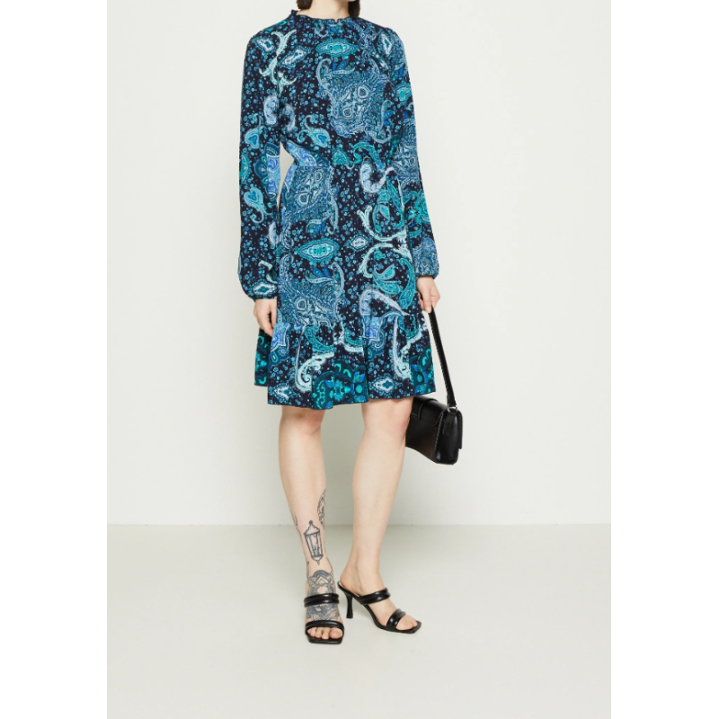 Vivance Blue dress with floral print, size M,L