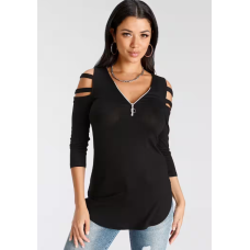 Black shirt with Rainbow zipper