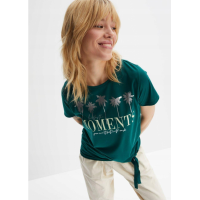 Green t-shirt with print, Rainbow