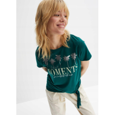 Green t-shirt with print, Rainbow
