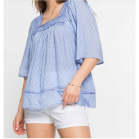 Blue blouse with Rainbow dots