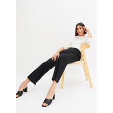 Linen pants, for woman, Bodyflirt, Black