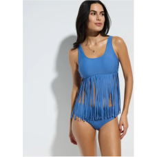 Sieviešu tankini peldkostīms Bonprix ar bārkstīm, zils