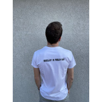 White T-shirt with print, funny inscriptions, original T-shirt, Oboscalas? Ur problem