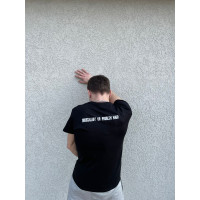 Black T-shirt with print, funny inscriptions, original T-shirt, Oboscalas? Ur problem