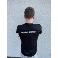 Black T-shirt with print, funny inscriptions, original T-shirt, RedBull