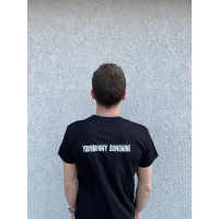Black T-shirt with print, funny inscriptions, original T-shirt, Yourbunny sunshine
