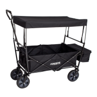 Handcart, transport cart, foldable, with telescopic pole, black, Arebos