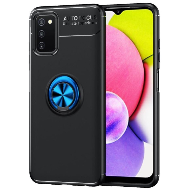 Telefona aizsarg maciņš, vāciņš case Samsung Galaxy A03S (164) melns, magnētisks, ar gredzenu