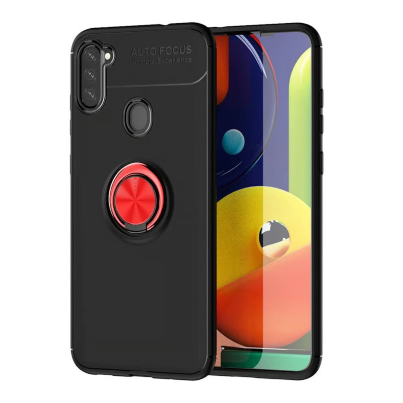 Phone protective case, cover for Samsung Galaxy A11 black, magnetic, with ring
