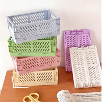 Foldable plastic storage box 4 pcs, foldable organizer for cosmetics, jewelry, toys