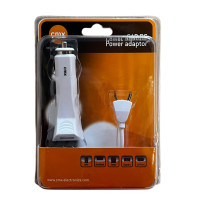 Cmx universal USB car charger (12V/3A), 2xUSB-A, USB-Mini, USB-Micro, white and black