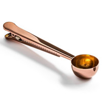 Stainless steel coffee, tea measuring spoon with clip, 2psc