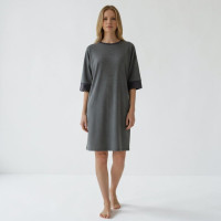 Sports shirt dress with rolled up sleeves, gray Rainbow