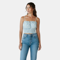 Review blue top with flowers
