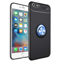 Phone protective case, cover for Apple iPhone 6+ plus, black, magnetic, with ring