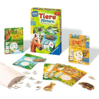 Animal educational game, developmental board game animal feeding, for 1-4 players
