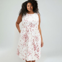 Elegant white dress with print, BPC collection
