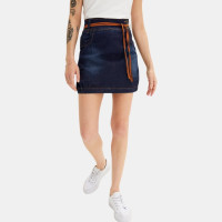 Rainbow denim skirt