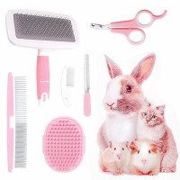 Pet grooming set 6pcs - 3x comb, bath glove, file, nail clippers
