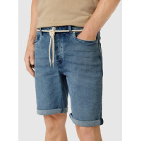 Review blue denim shorts