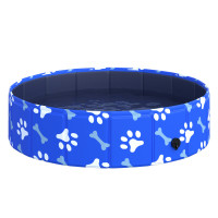 Foldable dog pool, dog bath, swimming pool for dogs and cats up to 25 kg Ø80 x 20 cm, PawHut