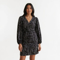Black and white dress with ruffles, BodyFlirt