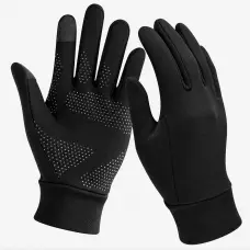 Unisex-kosketusnäyttöurheilukäsineet Unigear, mustat