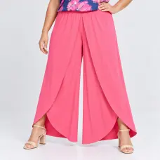 Брюки палаццо женские BPC Collection розовые с разрезами