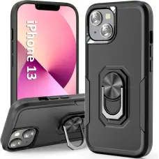 Puhelimen suojakuori Apple iPhone 13 Pro Max musta, magneettinen, renkaalla