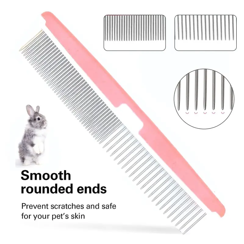 Pet grooming set 6pcs - 3x comb, bath glove, file, nail clippers