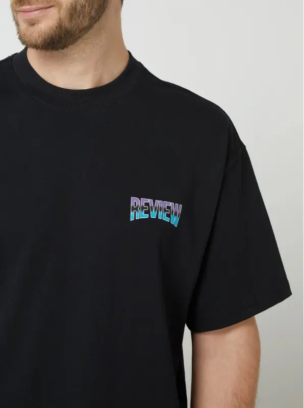 T-shitr for men, Review black, with print