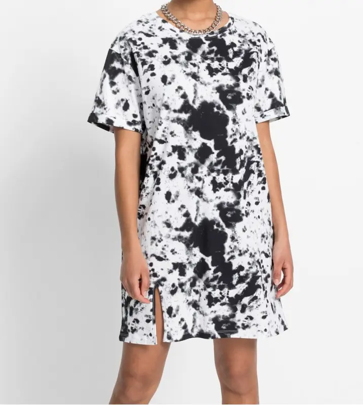 Shirt dress for women, Rainbow, black and white, size XXS/XS