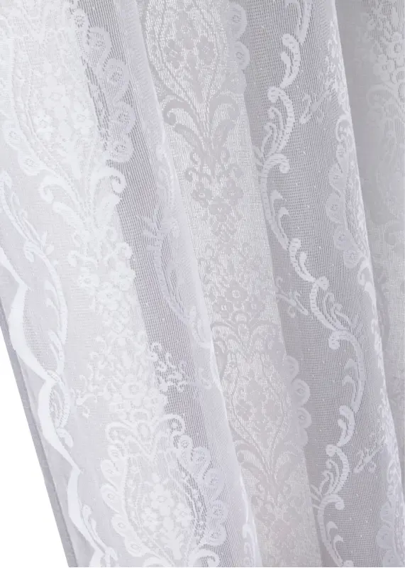 Elegant curtains, white with gray, 130x145cm