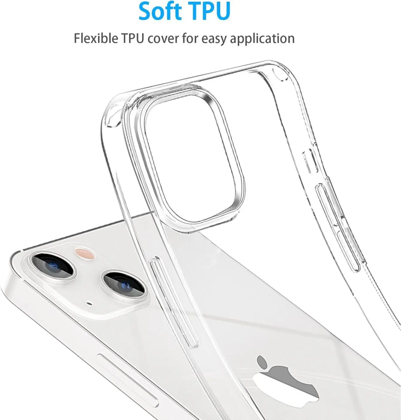 Telefono dėklas, dangtelis, skirtas Apple iPhone 13 silikonui, skaidrus