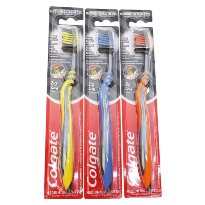 Colgate hammasharja hiiliharjaksilla ZigZag Charcoal Medium (keskikova)